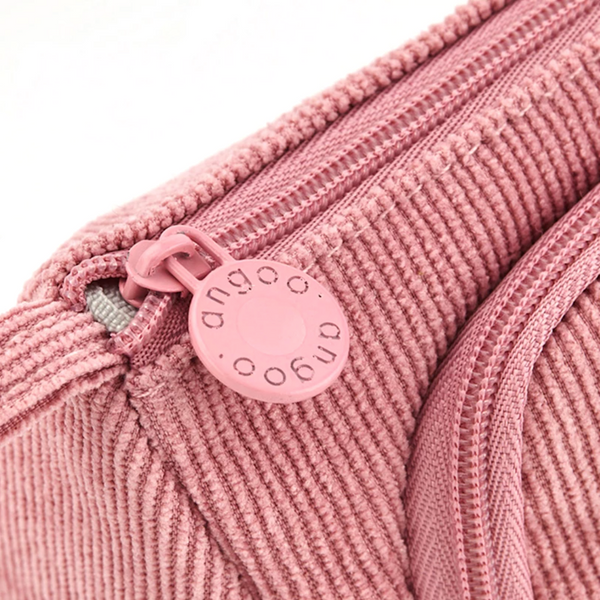 Triangle Corduroy Pencil Case (6 Colors)