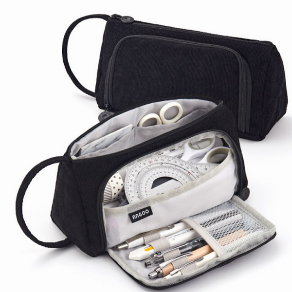 Triangle Corduroy Pencil Case (6 Colors)