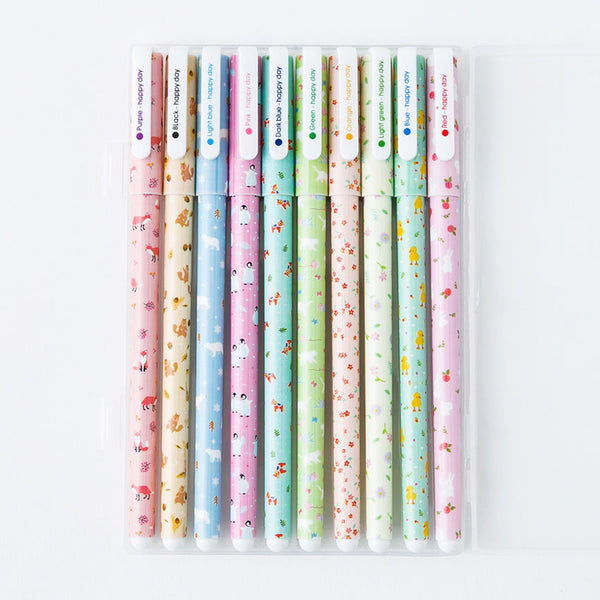 Kawaii Animal Gel Pen - 10 Color Set