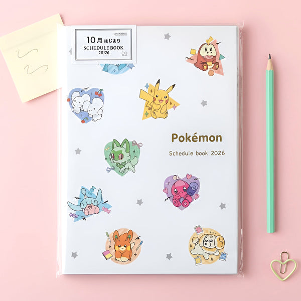 Sun-Star Pokemon 2026 Schedule Book - Hearts - 10 IN STOCK!
