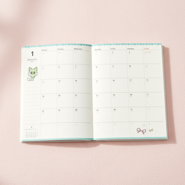 Sun-Star Pokemon 2026 Schedule Book - Hearts - 10 IN STOCK!