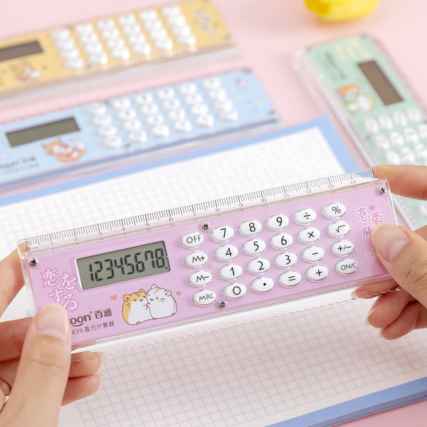 Bitoon Study Essential 2-in-1 Calculator Ruler
