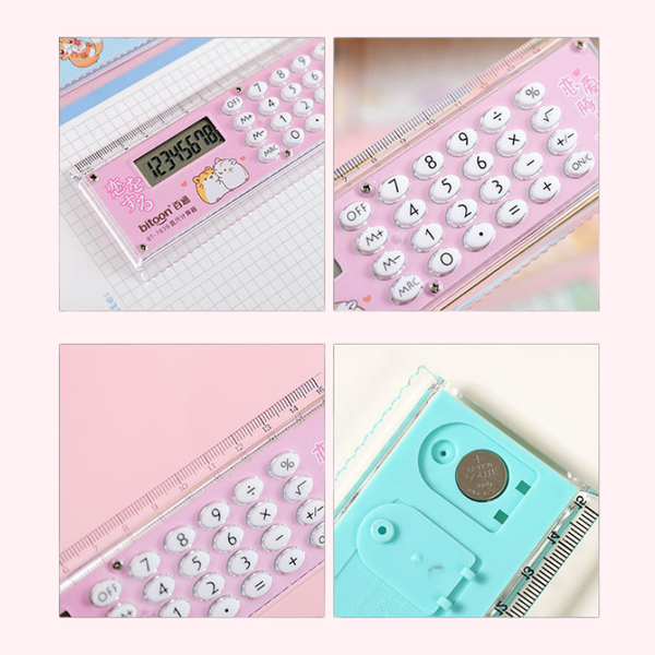 Bitoon Study Essential 2-in-1 Calculator Ruler