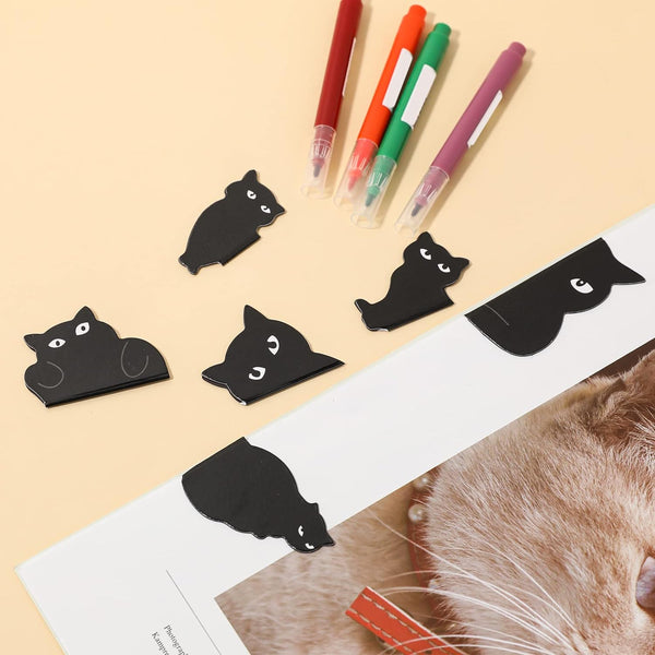 Black Cat Magnetic Bookmark - Set of 6