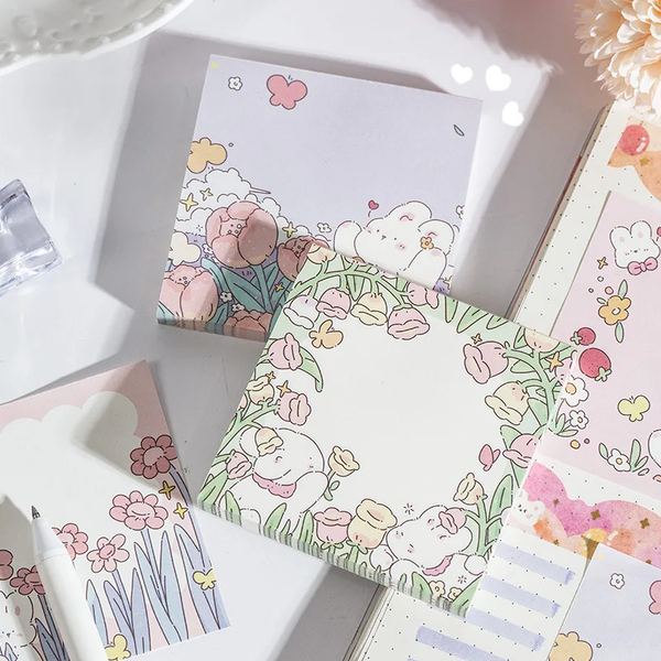Bunny Blossom Patch Memo Pad