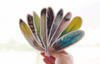 Colorful Feather Bookmarks - Set of 30