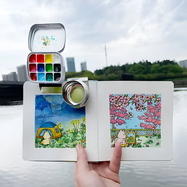 Compact Artist's Watercolor Tin Box
