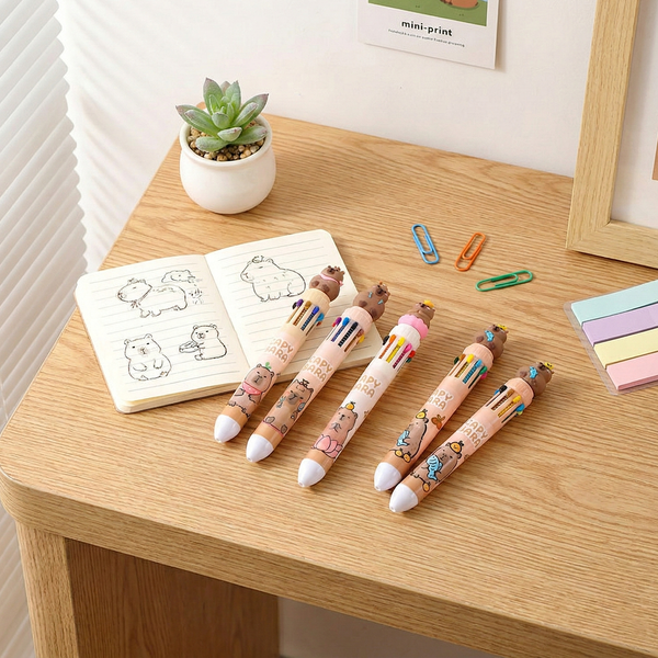 Cute Capybara 10-in-1 Multi Color Pen
