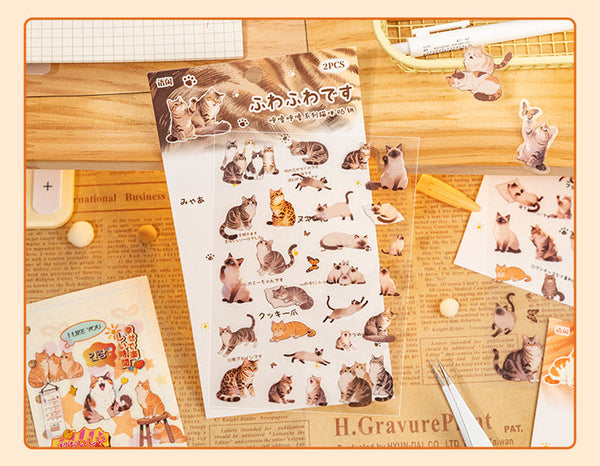 Cute Cat Sticker Sheets - Meow Mood