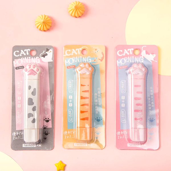 2-in-1 Cat Paw Correction & Glue Tape Roller