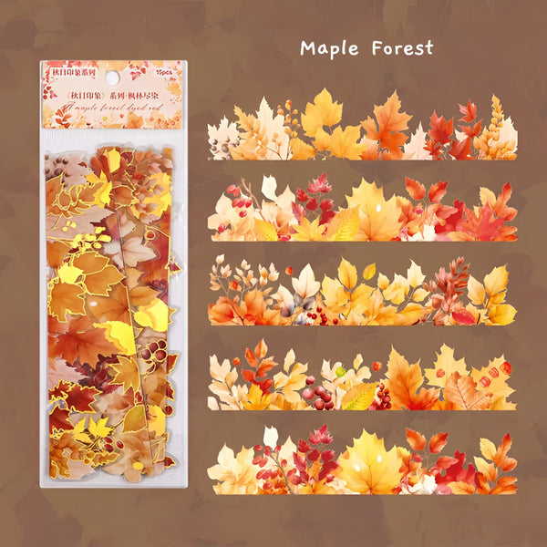 Fall Leaves Long Strip Stickers