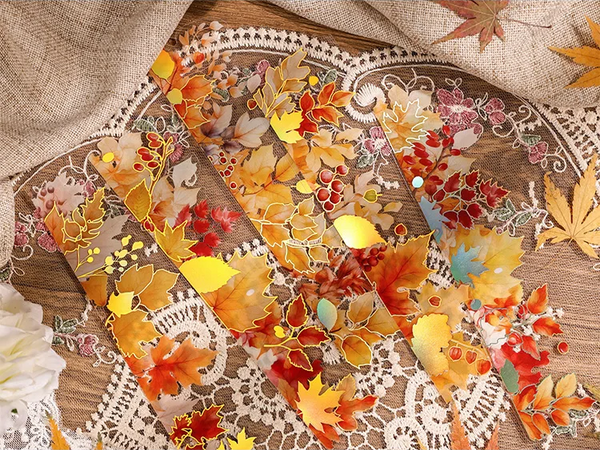 Fall Leaves Long Strip Stickers