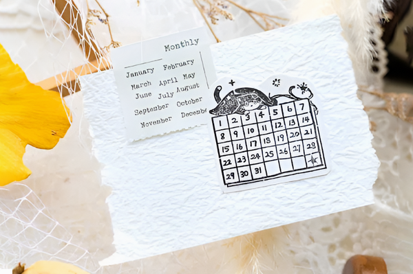 Feline Journal Wooden Stamp