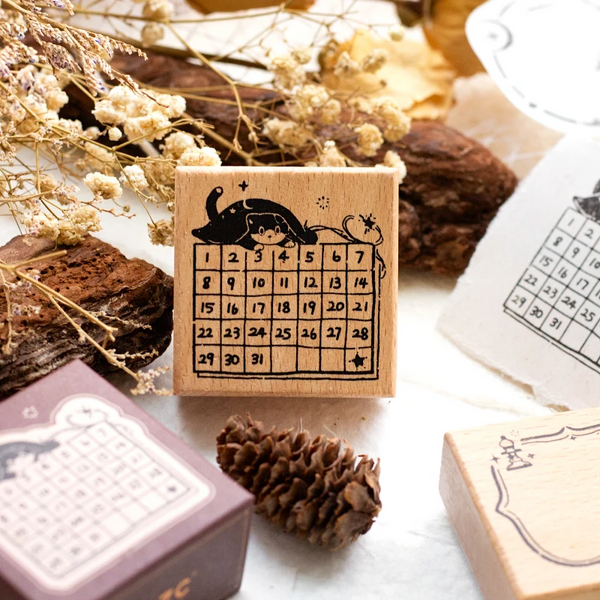 Feline Journal Wooden Stamp