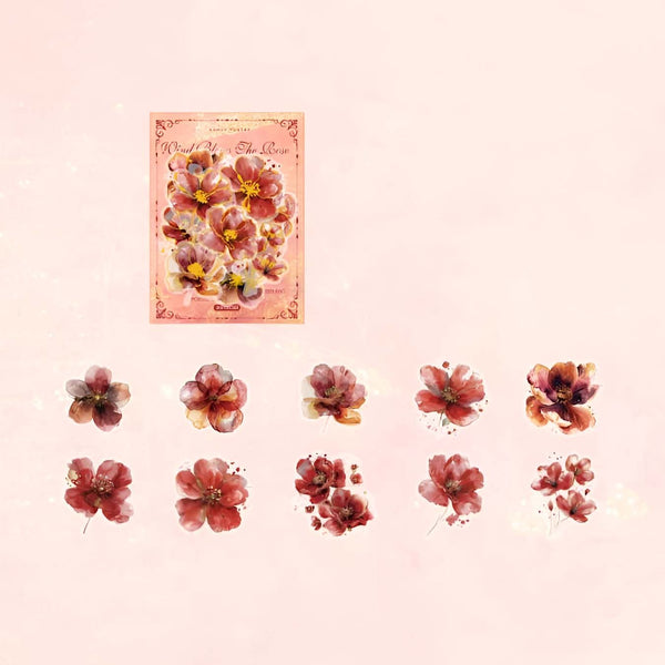 Floral Whispers Bronzing Stickers