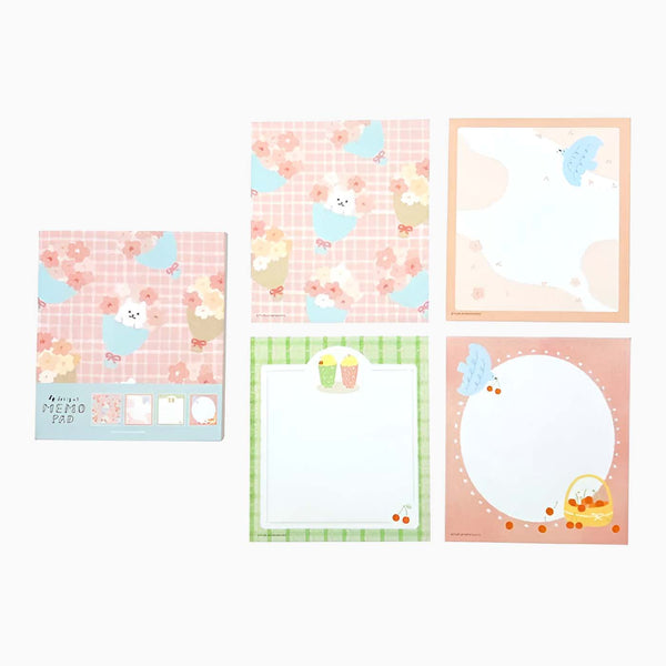Furukawashiko 4 Designs Memo Pad - Fluffy Sakura