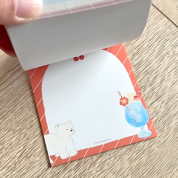 Furukawashiko 4 Designs Memo Pad - Limited Summer Edition - Lemonade Polar Bear