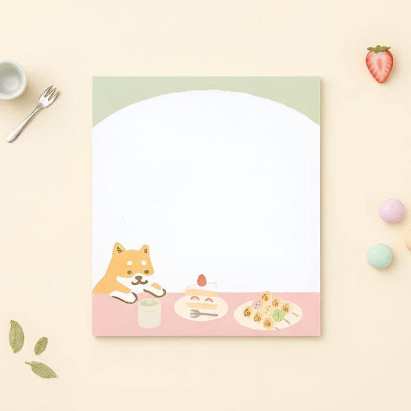 Furukawashiko 4 Designs Memo Pad - Shiba & Japanese Sweets