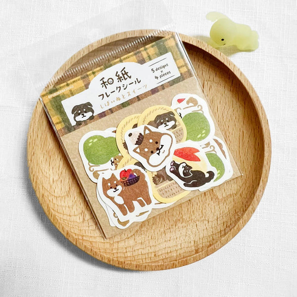 Furukawashiko Flake Stickers - Limited Autumn Edition - Shiba Inu & Sweets