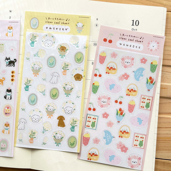 Furukawashiko Transparent Sticker Sheet - Fluttering Sakura