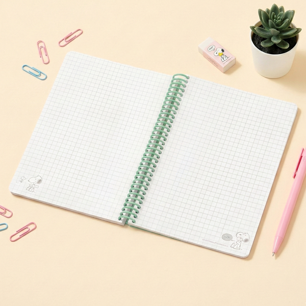 Peanuts Snoopy B6 Spiral Notebook - Pink