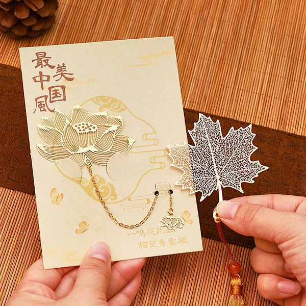 Golden Autumn Leaf Bookmark