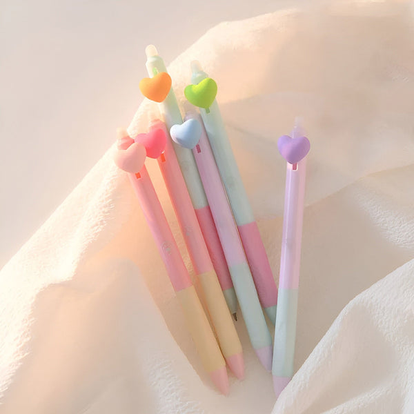Heart Shaped Clip Erasable Gel Pen