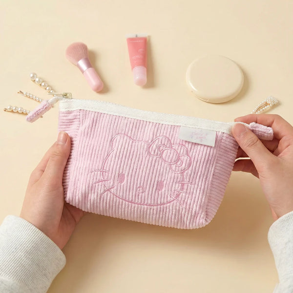Hello Kitty Corduroy Cosmetic Pouch