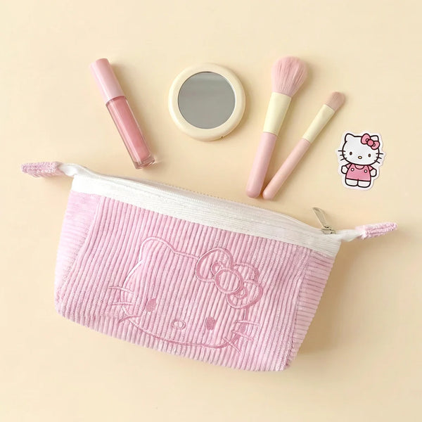 Hello Kitty Corduroy Cosmetic Pouch