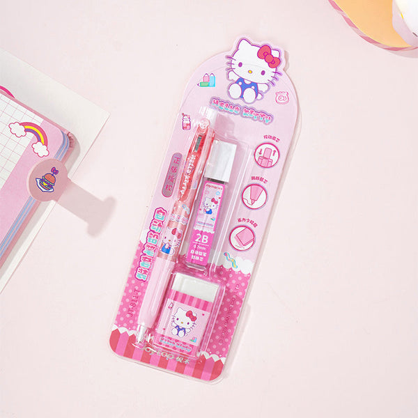 Hello Kitty Mechanical Pencil + Eraser + Refills Set