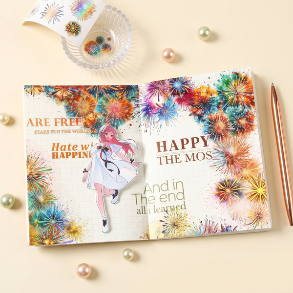 Holo Fireworks Deco Stickers