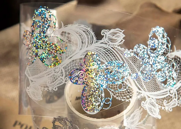 Holo Lace Pattern Clear Washi Tape