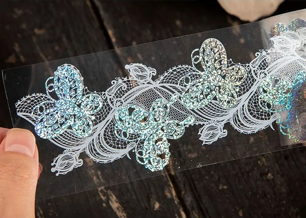 Holo Lace Pattern Clear Washi Tape