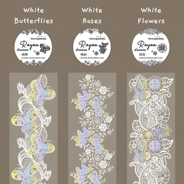 Holo Lace Pattern Clear Washi Tape