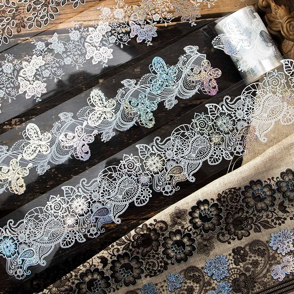 Holo Lace Pattern Clear Washi Tape