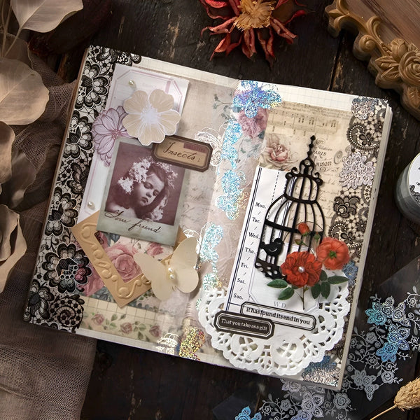 Holo Lace Pattern Clear Washi Tape