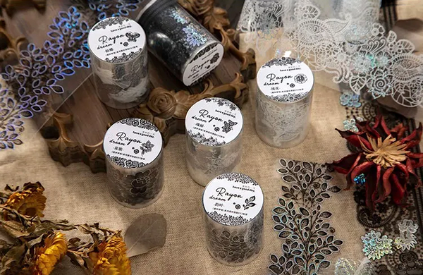 Holo Lace Pattern Clear Washi Tape