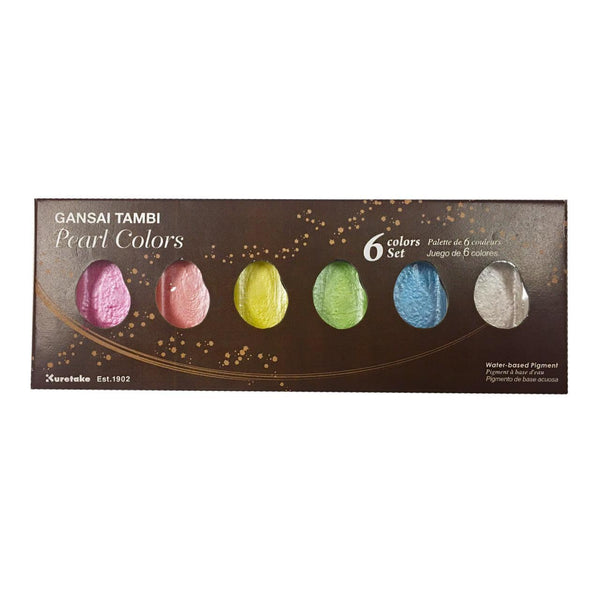 Kuretake Gansai Tambi Pearl Colors - 6 Color Set
