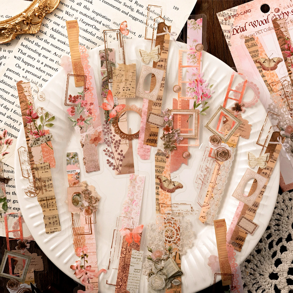 Long Strip Floral Journaling Stickers