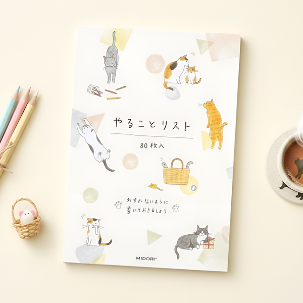 Midori To-Do List Memo Pad - Cats
