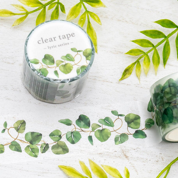 Mind Wave Lyric Series Clear Washi Tape - Green Leaves