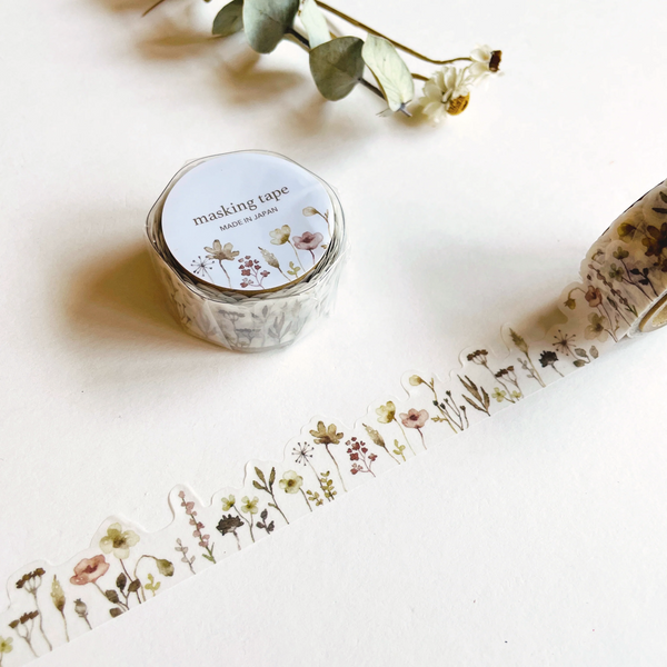 Mind Wave Palette Series Masking Tape - Brown Flowers