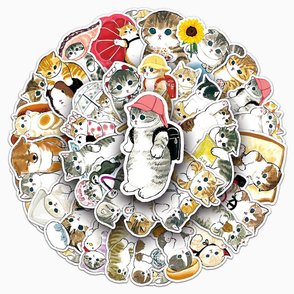 Mofusand Cat Stickers - Set of 50