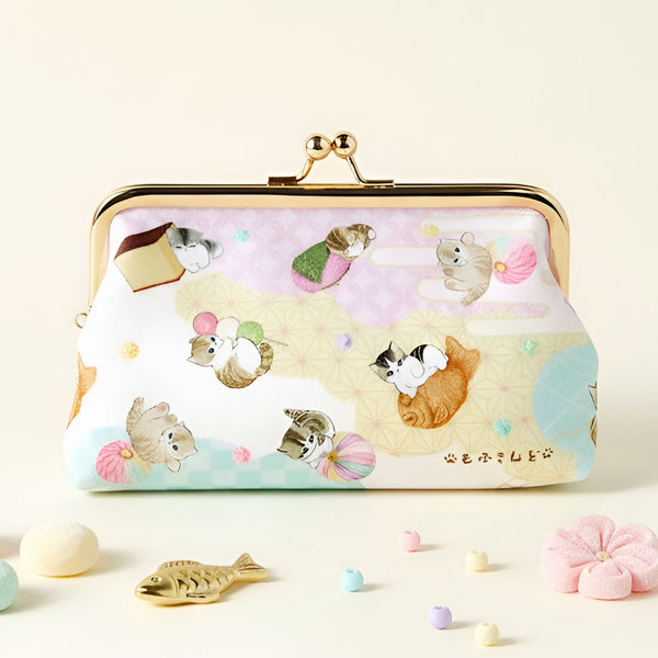 Mofusand Large Kiss-Lock Purse - Cats & Japanese Sweet Treats - Limited Edition