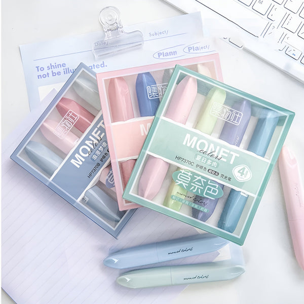 Monet Colors Aesthetic Highlighters - Set of 4