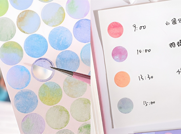 Monet Garden Watercolor Dot Stickers - Set of 6 Sheets