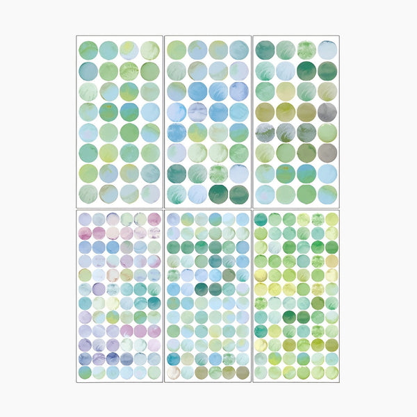 Monet Garden Watercolor Dot Stickers - Set of 6 Sheets