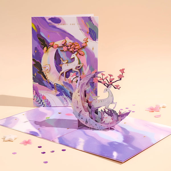 Moonlit Blessings 3D Greeting Card