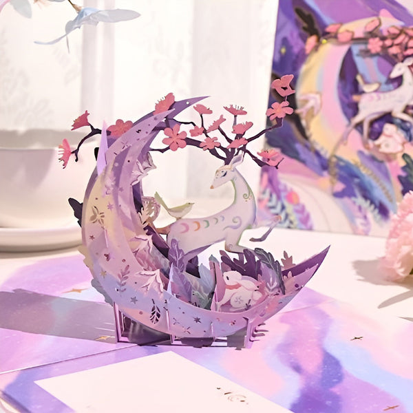Moonlit Blessings 3D Greeting Card