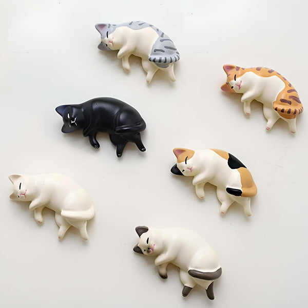 Napping Cat Magnets - Set of 6